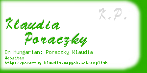 klaudia poraczky business card